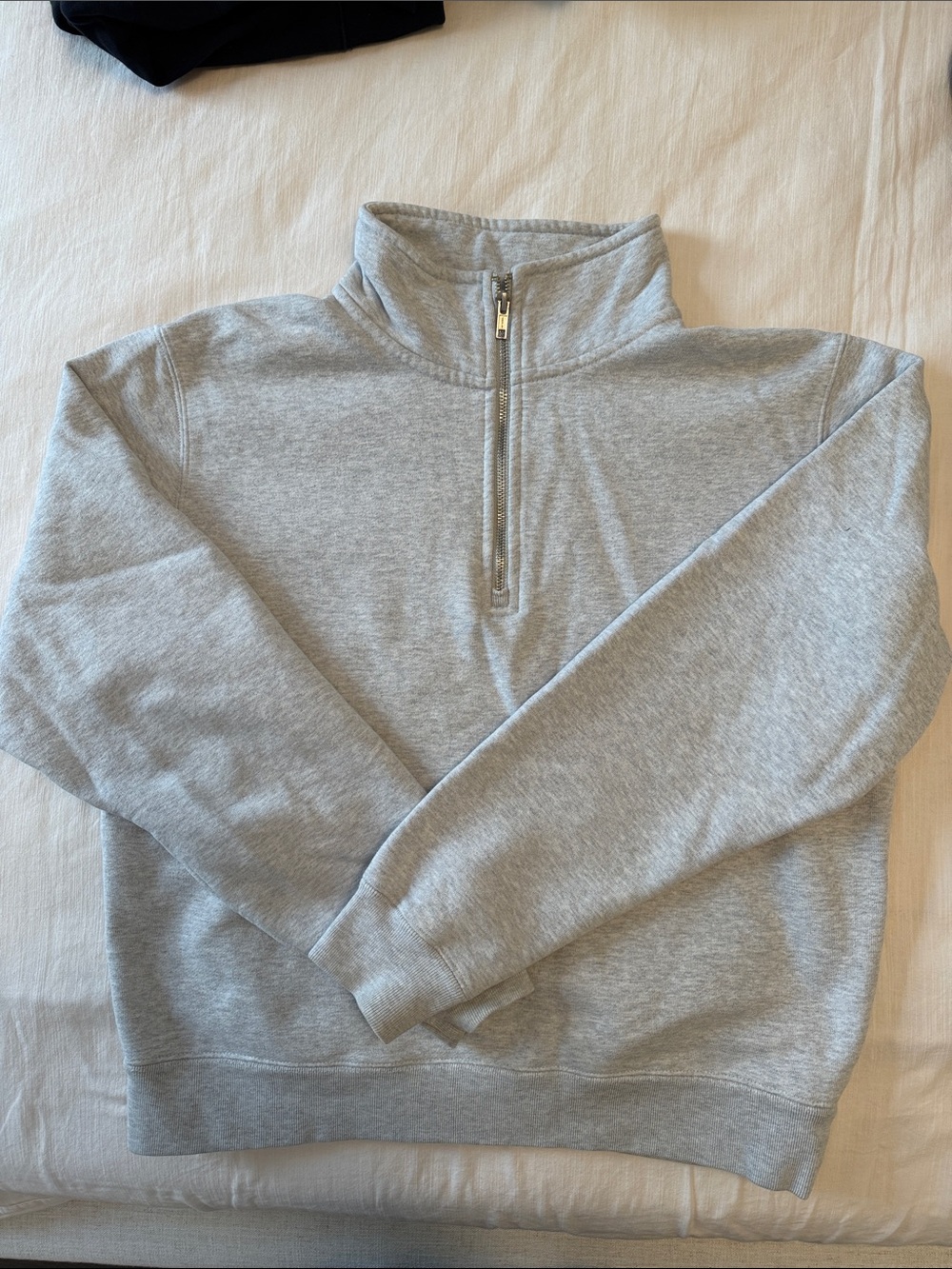 Brandy Melville Light Gray Half-Zip Sweatshirt